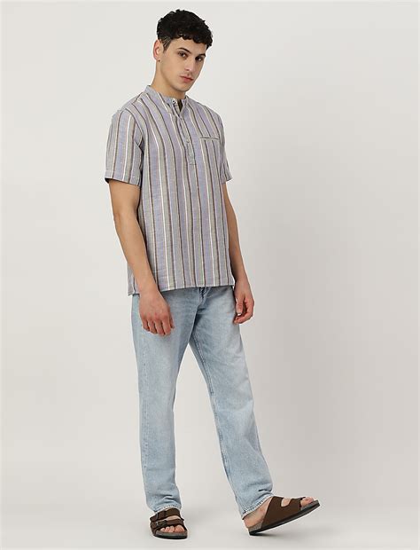 Buy Linen Mix Mandarin Collar Short Kurta at Marks & Spencer