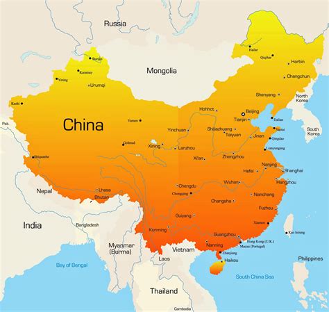 Mapa de ciudades de China - OrangeSmile.com