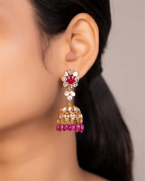 Aashika Polki Jhumkas – Tyaani Jewellery LLP