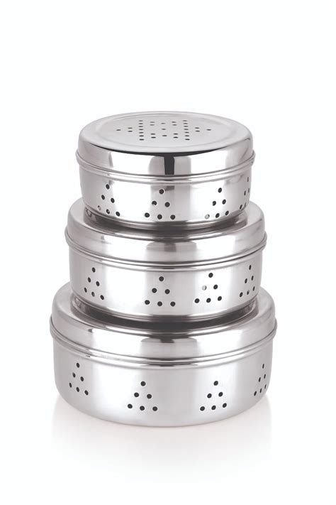 Buy AIRA HOME AND KITCHEN Stainless Steel Hole Dabba with Air ...