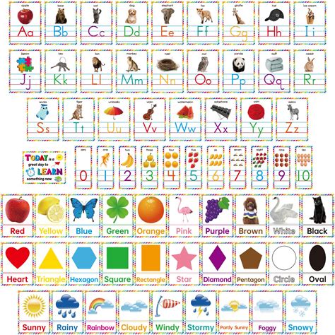 67 Pieces Alphabet And Number Bulletin Board Set Educational Preschool ...