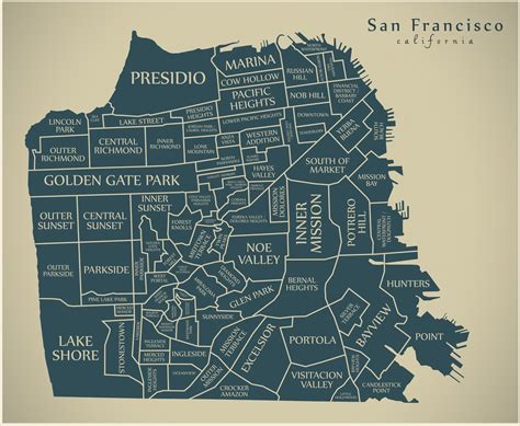 Map of San Francisco by Neighborhood (16 You Should See) - California ...