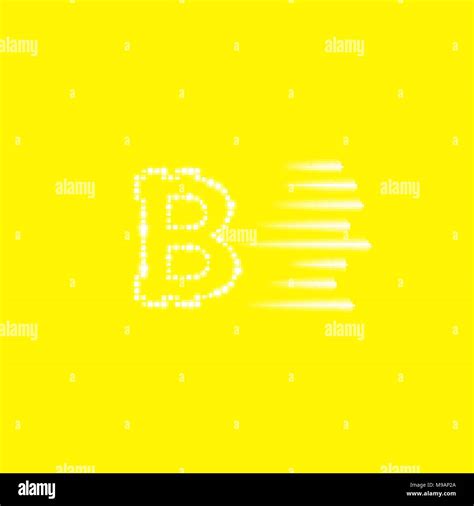 Digital bitcoins symbol with light effect and speed glow lines on yellow backgraund Stock Vector ...