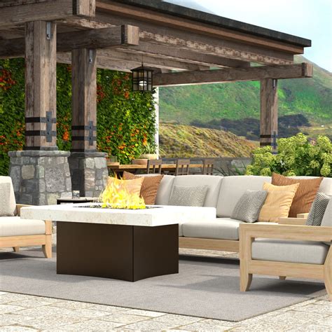Oriflamme Stone Series Rectangle Gas Fire Pit Table – Outdoor Fire ...