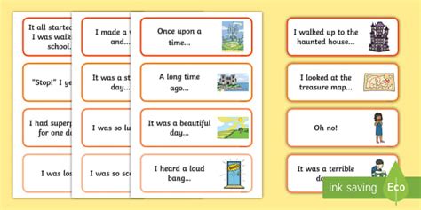 F-2 Narrative Starter Cards | Narrative Sentence Starters