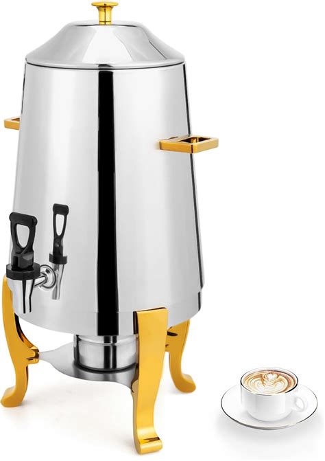 Amazon.com | ROVSUN 3.5 Gallon/13L Beverage Dispenser Gold Accent, Stainless Steel Coffee Chafer ...