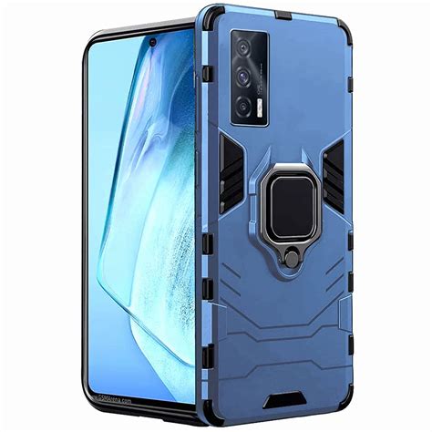 TheGiftKart Tough Armor Bumper Back Cover Case for iQOO Z5 5G | Ring ...
