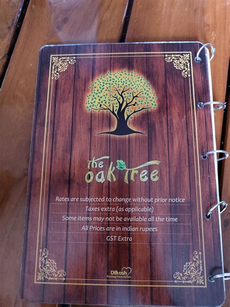 Menu at The Oak Tree Restaurant, Amloh