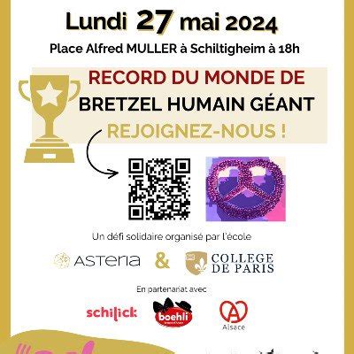 Record du monde du plus grand bretzel humain, Place Alfred-Muller ...