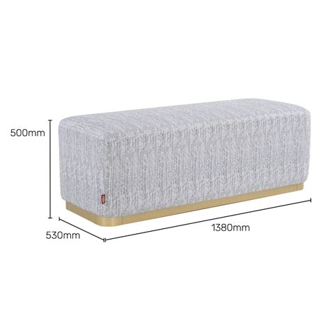 Buy Opus Dove Grey Boucle Fabric Bench Online At Durian