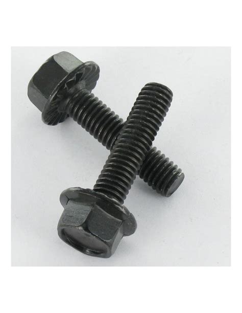 Vis métaux Tête hexagonale TH M6X12 Acier zingué noir Embase collerette ...