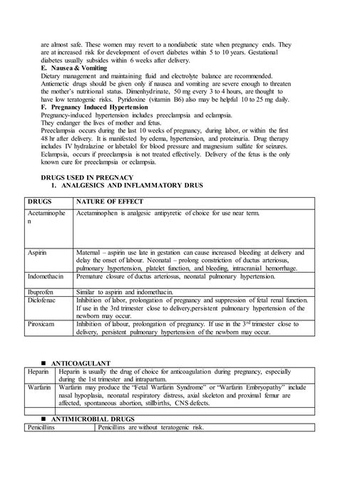 Drugs used in lactation and pregnacy | DOCX