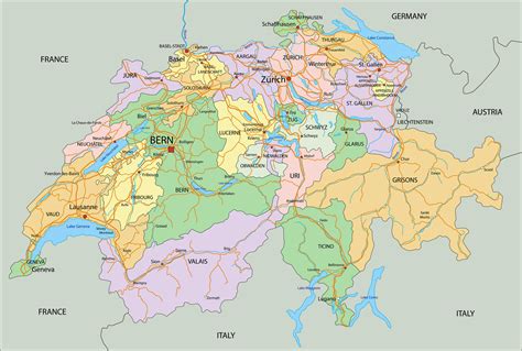 Switzerland Map In Europe Apartments - map of europe switzerland