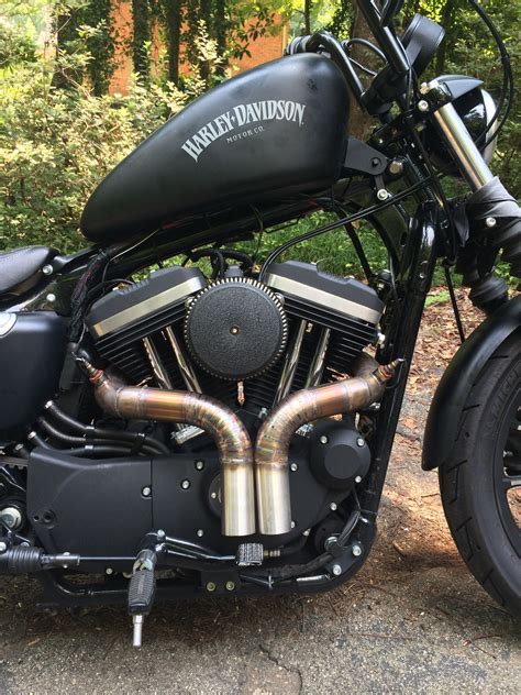 New handmade exhaust on my 883 iron - S/O to Mike at Kinetic ...