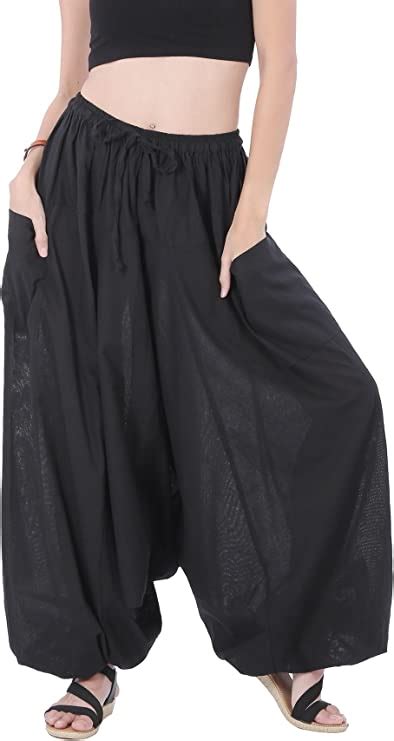 Whitewhale Men Women Cotton Summer Loose Baggy Hippie Boho Gypsy Harem