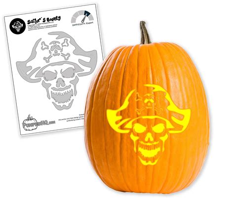 Pirate Skull Pumpkin Stencils Crossbones Skull Spooky Pirate Pumpkin