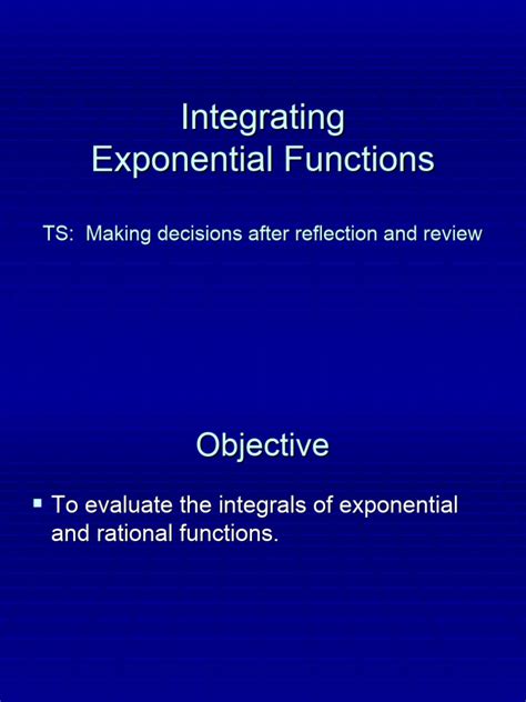 Integrating Exponential Functions | PDF | Integral | Functions And Mappings
