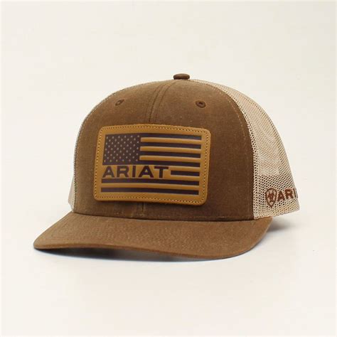 Ariat Oil Skin USA Flag Hat | Leather patches, Usa leather, Oilskin