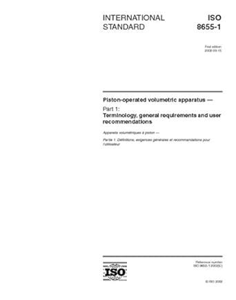 ISO 8655-1:2002, Piston-operated volumetric apparatus - Part 1 ...