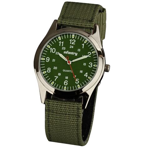 Infantry Mens Military Army Field Watch 12 24hr Quartz Analogue ...