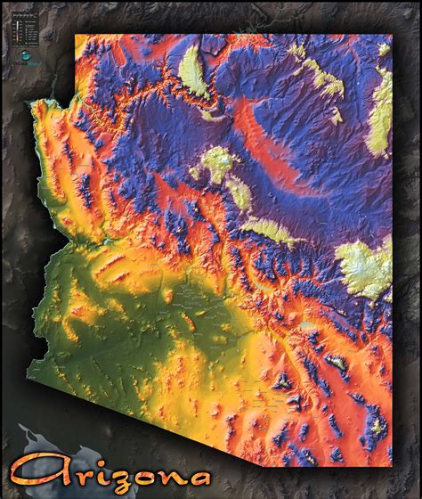 Arizona Topo Wall Map by Outlook Maps