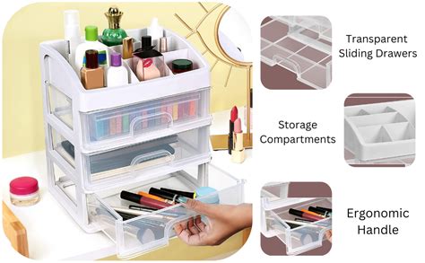 ABOUT SPACE Makeup Organizer -4 Tier Plastic Storage Organizer with ...