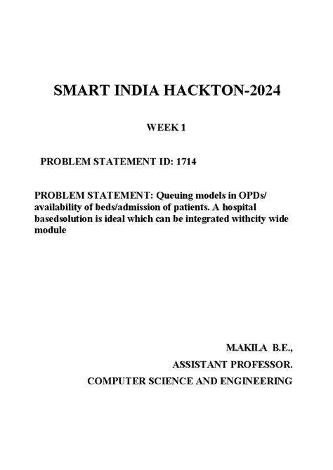 WEEK - 1 Assignment - SMART INDIA HACKTON- WEEK 1 PROBLEM STATEMENT ID ...