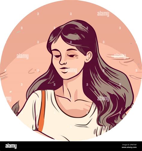 Woman long brown hair beauty Stock Vector Images - Alamy