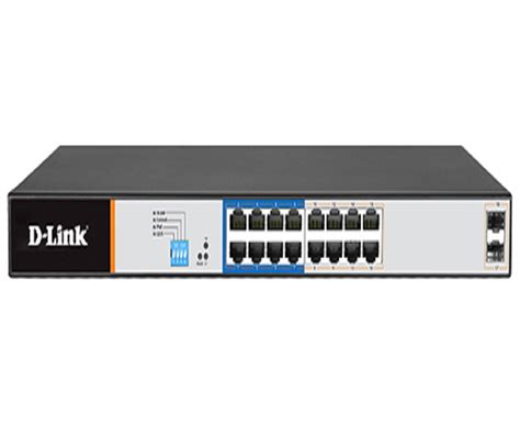 DGS-F1018P-E 16GE PoE + 2 SFP Ports 250m PoE Switch | D-Link