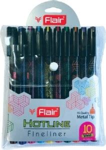 FLAIR Hotline 0.7 to 1 mm Metal Tip Fine Liner | 10 Vivid Colors ...