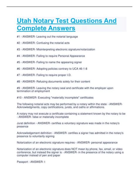 Image result for Notary Test Examples