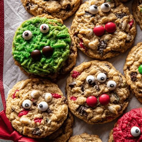Christmas Monster Cookies - Easy & Festive Recipe - Yummy Temple