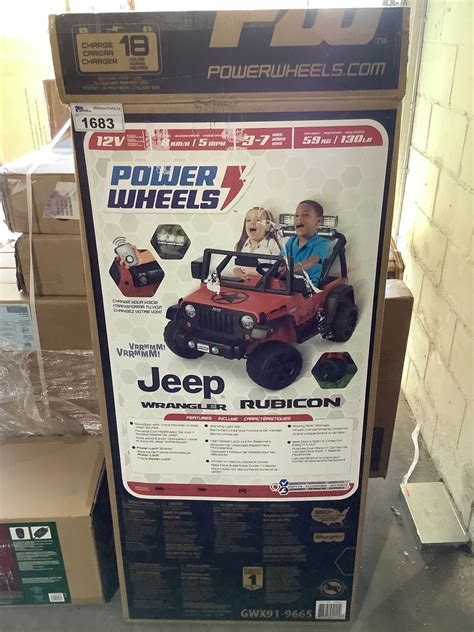 POWER WHEELS JEEP WRANGLER RUBICON CHILDRENS RIDE-ON TOY 12V, 8KM/H 3-7 ...