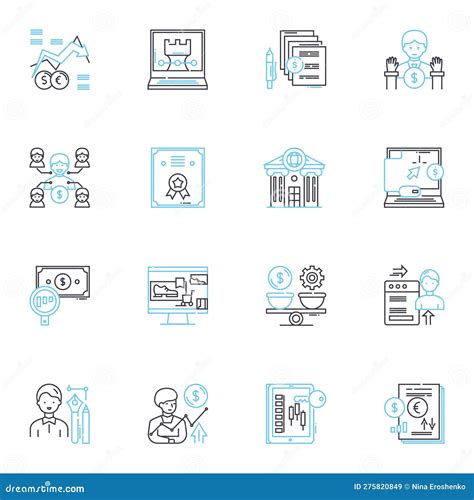 Spreadsheet Accounting Linear Icons Set. Cells, Formulae, Ledger ...