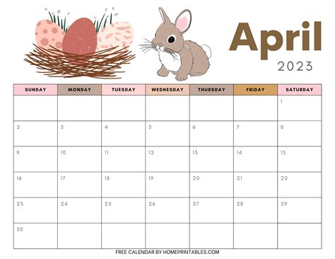 April Free Printable Calendar