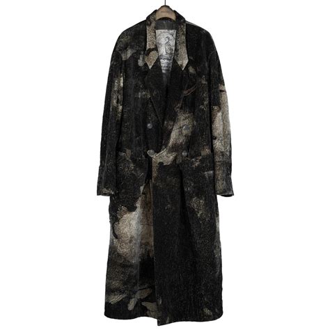 ZIGGY CHEN Velvet Double-Breasted Long Coat （Black/Khaki） -FASCINATE