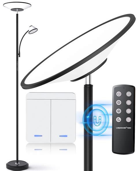 LEPOWER-TEC Floor Lamps for Living Room, Torchiere Standing Lamp with ...