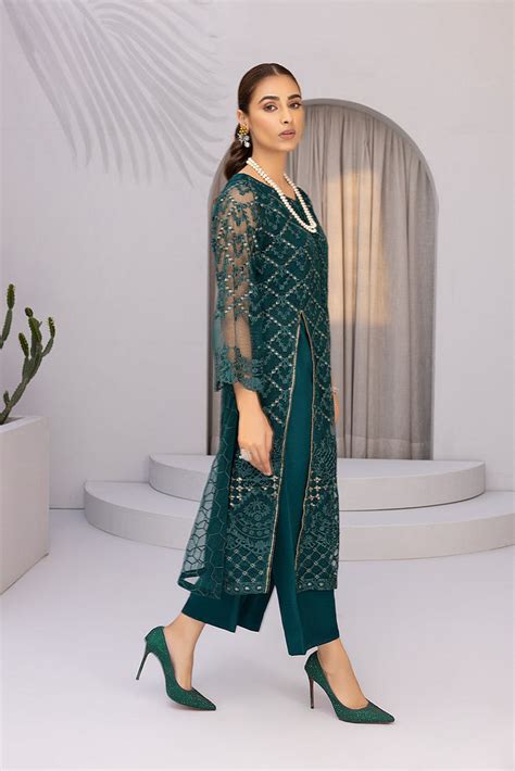 Azure Luxury Embroidered Formal Shirts – Emerald – YourLibaas