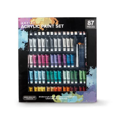 87 Piece Acrylic Paint Set - Kmart