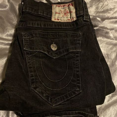 Dark black true religion jeans Size... - Depop