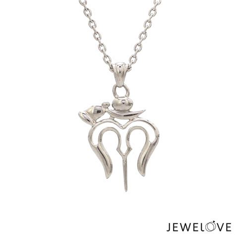 Customised Plain Platinum Shiv Ji Trishul Pendant JL PT P Trishul-1