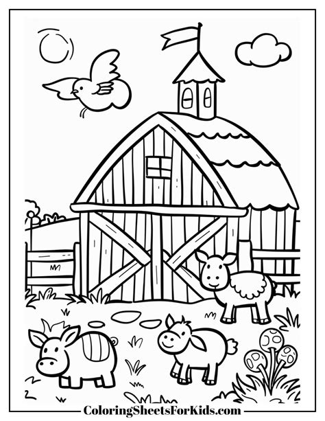 Barn Coloring Pages Printable Coloring Pages | Free Farm Coloring