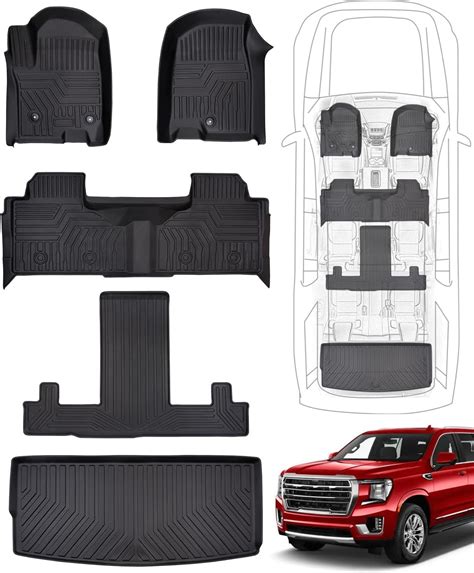 Amazon.com: DiffCar® Floor Mats for GMC Yukon/Chevy Tahoe 3rd Row ...