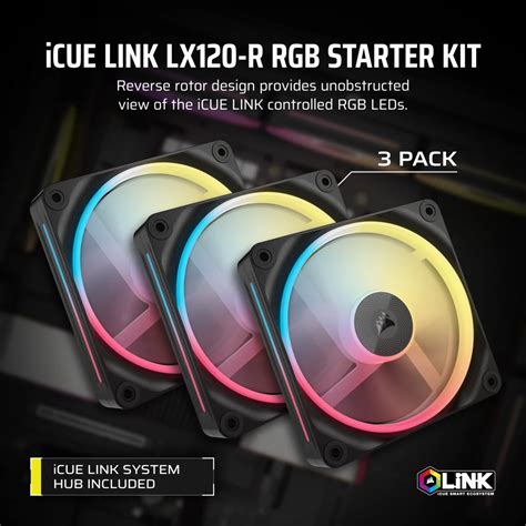 Corsair iCUE LINK LX120-R RGB - Black | SMC International