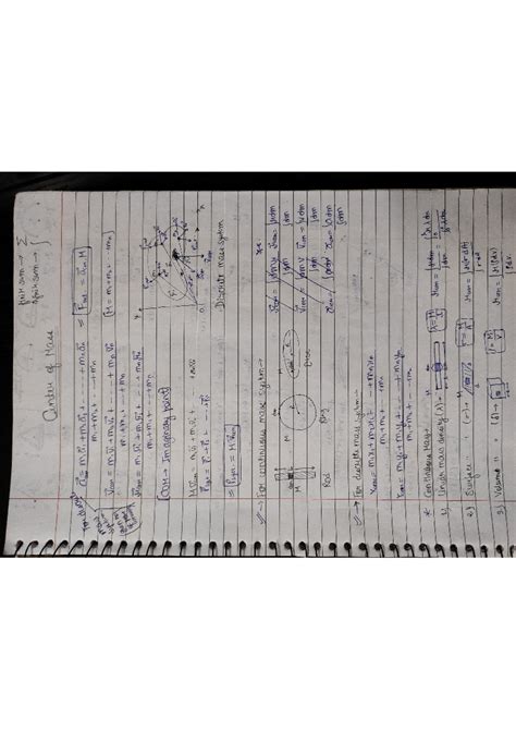 COM - Handwritten com notes - finite sum W infinite sum Center of Mass ...