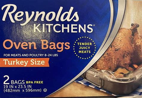 Reynolds Kitchens Oven Bags, Turkey Size, 19 x 23.5 in, 2 Bags,4 Pack ...