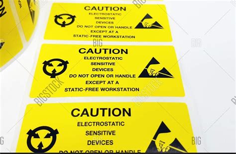 Sky-(Caution And ESD Safe) Yellow caution label,Standard For ...