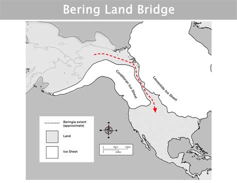 Bering Strait Land Bridge Drawing