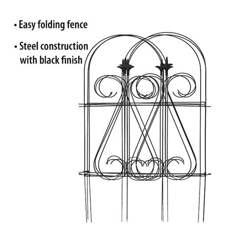 Garden Accents 0.25-in x 120-in x 32-in Black Powder Coat Metal Steel ...