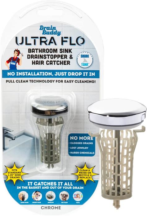 Buy Drain Buddy Ultra Flo - 2 in 1 Bathroom Sink Drain Hair Catcher ...